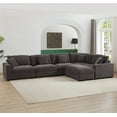 thumbnail image 7 of LolLov Furniture Modern Polyester Sectional Sofa Living Room Furniture Set, Dark Gray, 7 of 7