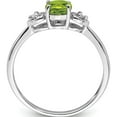 thumbnail image 2 of Sterling Silver Rhodium Plated Diamond And Peridot Round Ring (Size 9) Made In India qr4511pe-9, 2 of 5