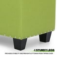 thumbnail image 6 of OSM 42 Inch Long Storage Ottoman Bench, Linen Foot Stool Upholstered Foam Padded Rectangular Fabric Tufted Bench Footrest for Living Room Bedroom Entryway with 660 Lbs Capacity, Green, 6 of 9