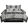 Chezmoi Collection 7Piece Safari Animal Print Pattern Comforter Set, Black/Chalk Zebra Giraffe