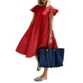 thumbnail image 4 of UoCefik Summer Dresses for Women 2025,Plus Size Casual Cute Babydoll Dress,Tiered Ruffle Flowy Boho Beach Sundress Red M, 4 of 4