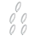 thumbnail image 1 of Guardurnaity Anillo de bodas de cristal elegante baile estético novia mano nudillo vacaciones fiesta arte moda joyería regalo tamaño 6 Talla 6 5piezas, 1 of 6