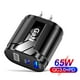 thumbnail image 1 of Fast Quick Charge Phone Fast Wall Charger 65W PD USB C QC3.0 Fast Charging Adapter 2 Plug, 1 of 5