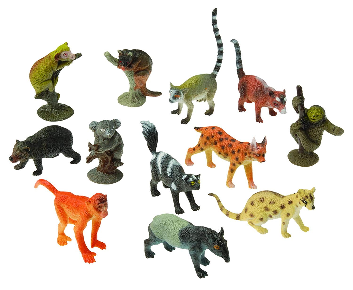 Miniature Rainforest Animal Figurines Replicas - Mini Action Figures  Replicas - Miniature Animal Playset 