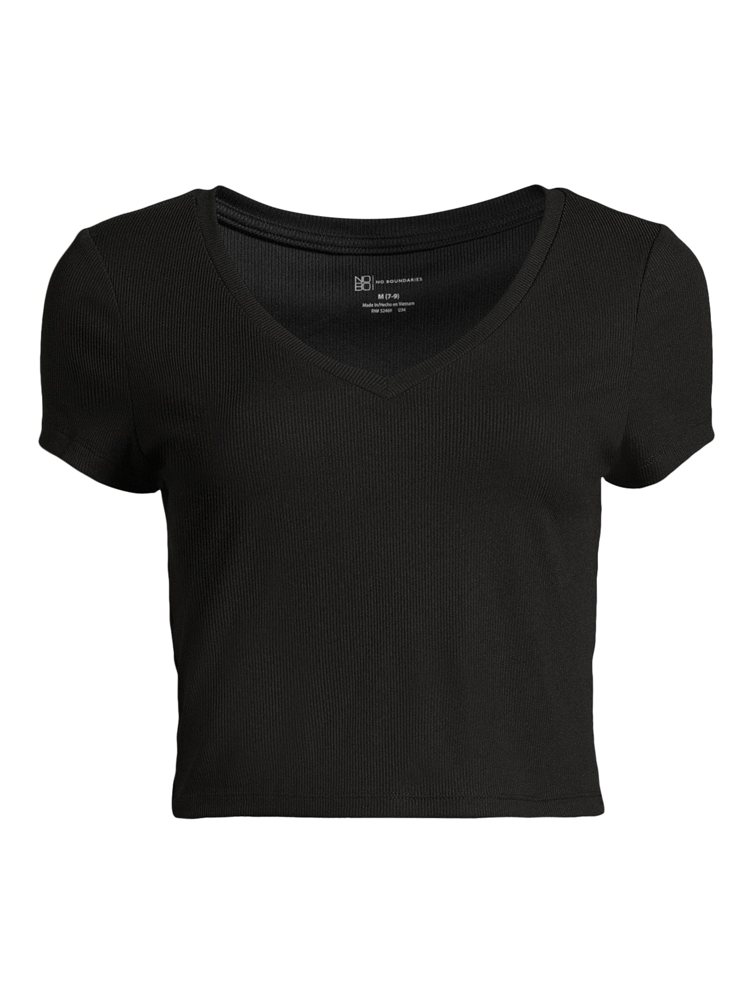 No Boundaries Juniors V-Neck Rib Tee