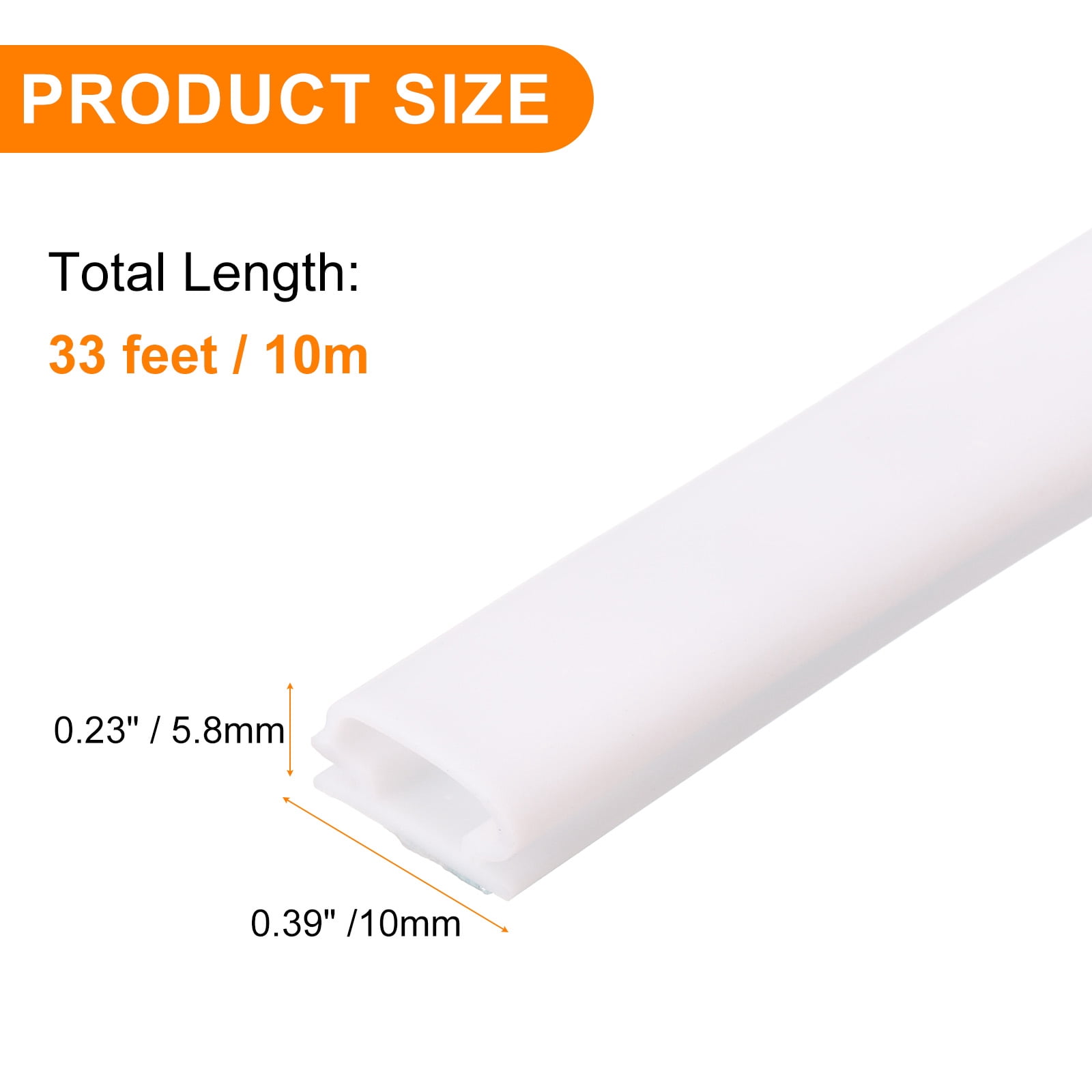 Uxcell Weather Stripping Door Seal Strip 33 Feet Door Soundproofing Strip White