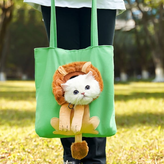 Shaped Pet Canvas Shoulder Bag for Cats and Small Dogs - Portable Breathable Tote Handbag for Outdoor Travel Shopping Camping Hiking Adventures