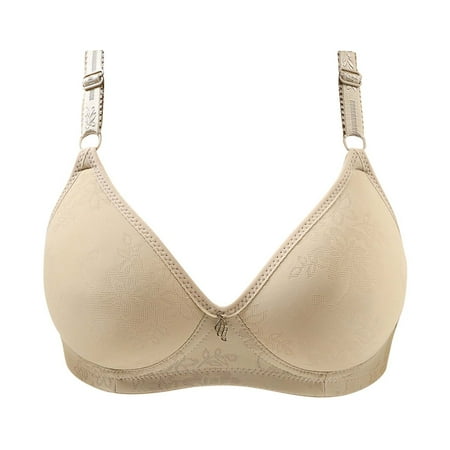

Summer Savings Clearance! PEZHADA Bra for Women Woman s Embroidered Glossy Comfortable Breathable Bra Underwear No Rims Green