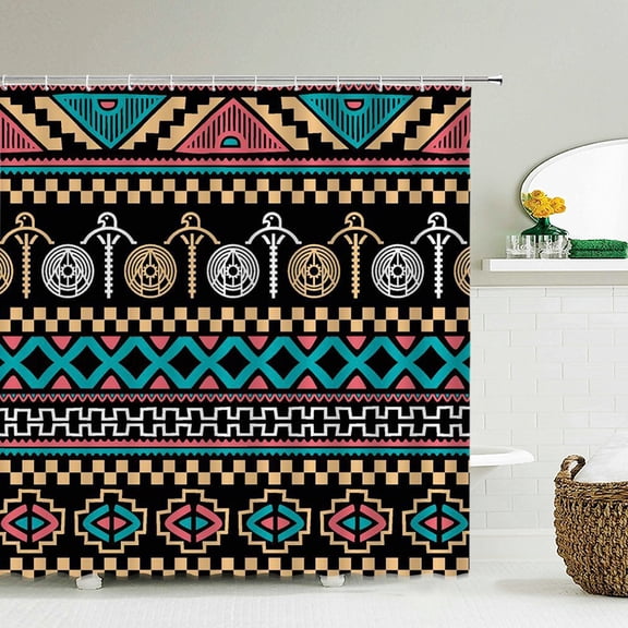 Bohemian style Shower Curtains Boho Flowers Bath Curtain Printed Polyester Fabri