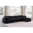 thumbnail image 2 of Meridian Furniture Indulge 129" Velvet L-Shaped Modular Sectional in Black, 2 of 9