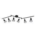 thumbnail image 2 of Lámpara de techo giratoria para dormitorio, cocina y pasillo, focos ajustables de 6 posiciones, kit de iluminación de riel de 6 luces de color negro de 85-265 V, 2 of 8