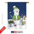 thumbnail image 2 of Breeze Decor BD-WT-H-114210-IP-BO-DS02-US 28 x 40 in. Decorating with Snowmen Winter - Seasonal Winter Wonderland Impressions, Decorative Vertical House Flag, 2 of 4
