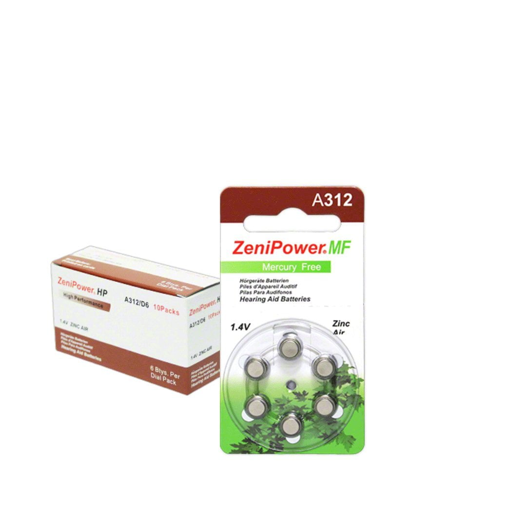 Zenipower Zinc-Air Hearing Aid Battery Size 312 (60)