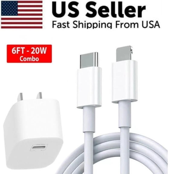 20W USB C Charger-Super Fast Charger with 6FT Cable-Compatible with iPhone iPhone 14 13 12 11 Pro Max Xs XR 8 7 6 Plus-White