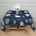 thumbnail image 3 of Blue Christmas Snowflake Pattern Square Tablecloth,Waterproof Square Table Cover,Wipeable Spillproof Washable Table Cover for Home Kitchen Party Decor 42"X42"(107x107cm), 3 of 6