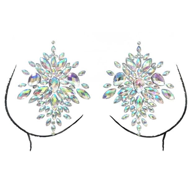Pegatina de diamantes acrílicos Xihbxyly para pecho Decoración de fiesta de carnaval