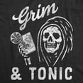 thumbnail image 2 of Mens Grim and Tonic T Shirt Funny Spooky Halloween Reaper Mixed Drink Joke Tee for Guys Graphic Tees, 2 of 9
