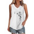 thumbnail image 1 of Tops de Lino para las Mujeres Pequeña Impresión Cuello Redondo Botón Arriba Manga Corta, Tops Cortos para las Mujeres, 1 of 4