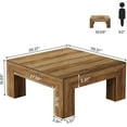 thumbnail image 3 of Farmhouse All Wood Accent Center Table, 39.4-Inch Square Coffee Table for Living Room, 3 of 5