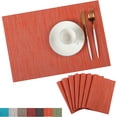 thumbnail image 1 of Orange Placemats, Woven Vinyl Place Mats For Kitchen Dining Table Set Of 8 Easy Gift, 1 of 5