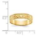 thumbnail image 3 of 14K Yellow Gold Ring Band Themed Polished Claddagh, Size 9, 3 of 5