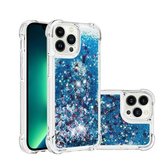 iPhone 11 Case Dry Flower Liquide Giliter Soft Slim Shockproof Cover Apple iPhone 11 Case Cover - Blue