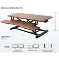 thumbnail image 4 of VIVO Dark Walnut Height Adjustable 36" Standing Desk Monitor Riser, Black Frame, 4 of 9
