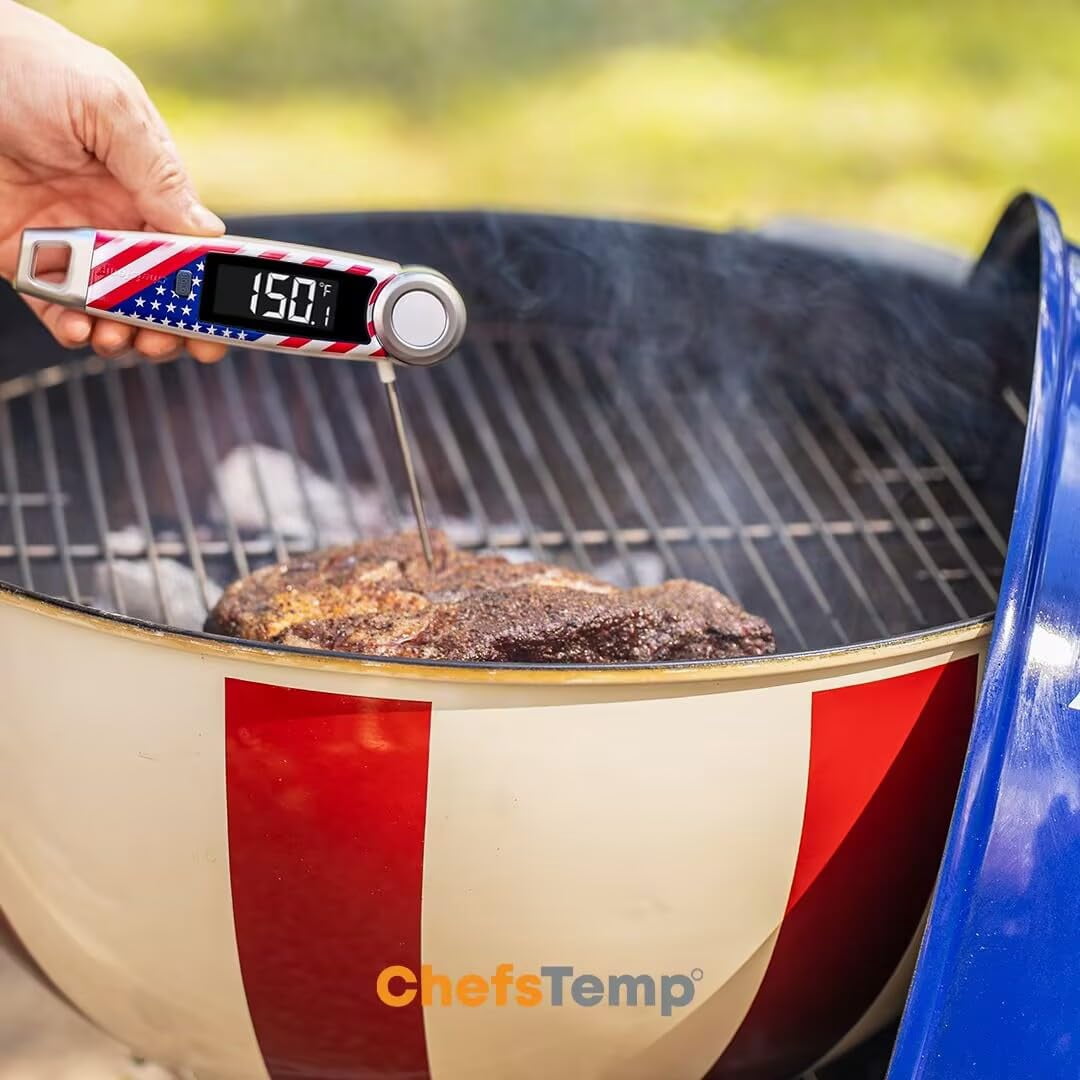 Finaltouch X10 Instant Read Digital Meat Thermometer NSF Certified Waterproof Professional for Cooking Grilling BBQ Baking Candy Oil with Rotating Probe and Backlit Display