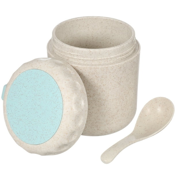 1 botella de agua portátil, vaso para leche, tazón para sopa con cierre hermético para microondas, botella de agua pequeña de plástico con tapa