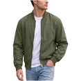 thumbnail image 3 of Agkizg Men's Fall Winter Jackets, Solid Stand Collar Jacket Raglan Sleeves Elastic Cuffs Versatile Daily Long Sleeve Casual Outerwear, 3 of 7