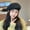 E-423 black knitted beret, variant on SikaFu Maheimao Hat Autumn And Winter Korean Edition Knitted Plush Rabbit Hair Beret Japanese Large Head Circumferential Face Small Woolen Hat