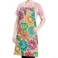 thumbnail image 5 of Pioneer Flower Floral Print Pattern Apron-Garden Aprons for Women with Pockets-Cotton Linen Waterproof Kitchen Cooking Gardening Aprons Adjustable for Kitchen,Cooking,BBQ and Salon 33x27 Inch, 5 of 7