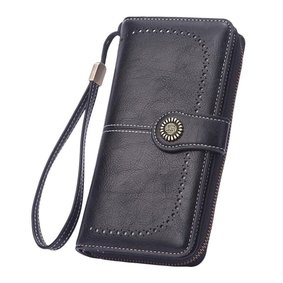 GASTROPOD Womens Wallet Leather Billfold Rfid Blocking Credit Card Holder Wristlet Wallets for Women Ladies Purses with Zipper Coin Pocket
