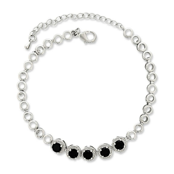 Kaash Customs Silver Color Anklet Bracelet for Women Wedding Jewelry Gifts in Brass Metal