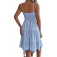 thumbnail image 4 of Women's Square Neck Spaghetti Strap Tiered High Waist Flowy Casual Mini Dress XXL, 4 of 10