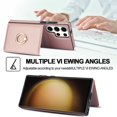 thumbnail image 5 of ELEHOLD Case for Samsung Galaxy S23 Ultra,Business PU Leather Stand Case with Card Holder & Ring Holder,Rosegold, 5 of 7