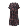 thumbnail image 4 of Hvot&aat Women Summer Boho Floral Dresses Casual Loose Short Sleeve Midi Dress Cotton Linen T-Shirt Dress, 4 of 6