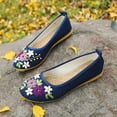 thumbnail image 3 of huanledash Vintage Embroidered Women Flats Flower Slip On Round Toe Shoes Loafers Ballerina, 3 of 8