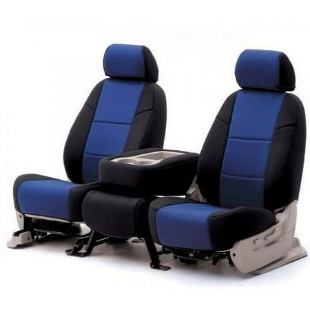 Coverking Custom Fit Seat Cover for Jeep Wrangler JK 2-Door - (Neoprene, Black/Blue)