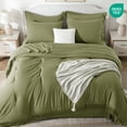 thumbnail image 3 of SONORO KATE 5 Pieces Twin Comforter Set – Tassels Boho Bed in a Bag, All Season Bedding Set with 1 Fitted Sheet, 1 Flat Sheet, 1 Pillowcase and 1 Sham, Sage Green, 3 of 10