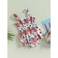 thumbnail image 3 of Coduop Infant Baby Girl Independence Day Romper,Summer Sleeveless Flag Print Bodysuit Jumpsuit, 3 of 9