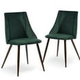 thumbnail image 4 of Homy Casa Dining Chairs Set of 2, Velvet Dining Chairs with Backrest for Kitchen, Dining Room, Bedroom, Living Room, Green, 4 of 10