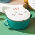 thumbnail image 2 of Cute Cat With Lid Instant Noodle Bowl Household Stainless Steel Dining Bowl For Dormitory Office, 2 of 4