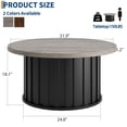 thumbnail image 2 of Ataucjin Round Coffee Table,32inch Mid Century Modern Coffee Table with Metal Base, Fluted Center Table for Living Room, Home Small Space, Apartment, 2 of 7