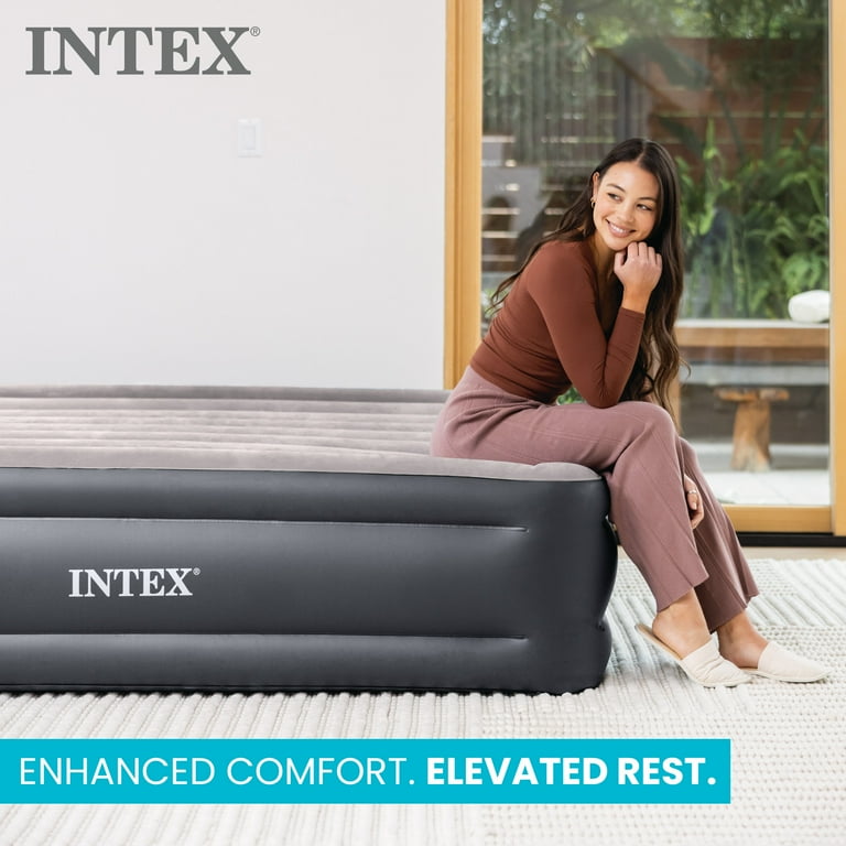 Intex King Size Inflatable Airbed with Internal Pump, Dura Beam