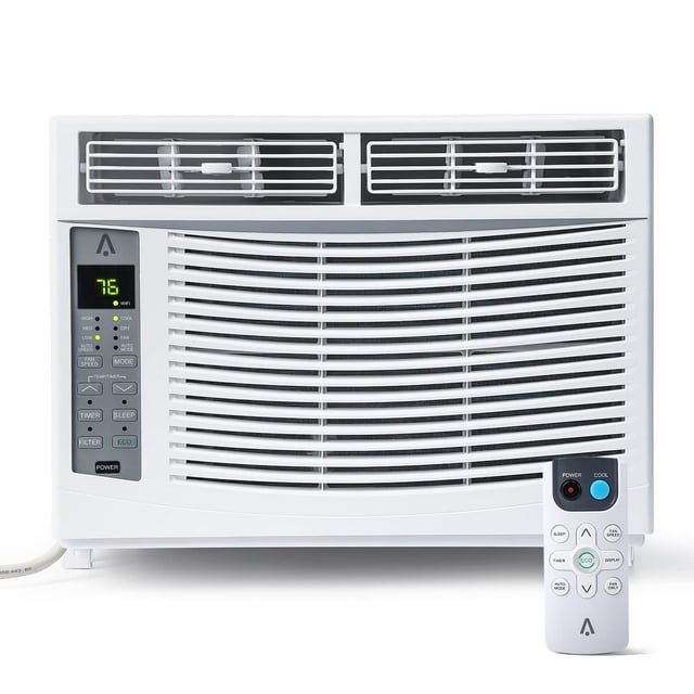 BeesClover 6000 BTU Window Air Conditioner, 115V Unit with Remote and App Control, Fast Cooling for 250 Sq.Ft., 50dB Low Noise, Compact Room AC, Easy Installation