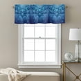 thumbnail image 3 of Abstract Art Valance Curtain Blue Gradient Flower 3D Geometric Stars Modern Window Valances Rod Pocket Short Curtains Window Treatments for Kitchen Bedroom Bathroom Laundry 56" x 16", 3 of 9