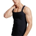 thumbnail image 2 of uikmnh Men Tank Tops Stretch Muscle Slim Fit Square Neck Tank Top Athletic Workout Shirt Breathable Comfort Casual Undershirt Size:2XL, 2 of 5