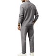 thumbnail image 5 of DORKASM Men's Linen 2 Piece Set Long Sleeve Shirt Pants Outfit Dark Gray XL, 5 of 6