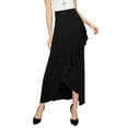 thumbnail image 3 of Made by Johnny Women's Wrapped High Low Ruffle Maxi Skirt M BLACK, 3 of 6